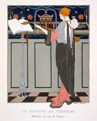 The Theorbo Player, design for an evening coat by Paquin