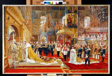 Coronation of Tsar Alexander III of Russia (1845-1894) and Empress Maria Feodorovna (Dagmar of Denmark) (1847-1928)