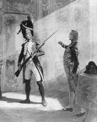 Flambeau and Klemens von Metternich, illustration for the play 