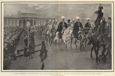 The Funeral Procession at Hyde Park Corner, Royal Mourners Entering the Park