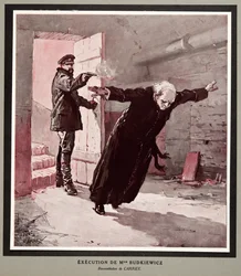 Execution of Monseignor Budkiewicz by the OGPU, from Histoire des Soviets, pub. 1922