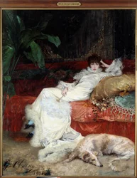 Portrait of the Actress Henriette Rosine Bernard, Known as Sarah Bernhardt (1844-1923), by Georges Jules Victor Clairin (1843-1919)