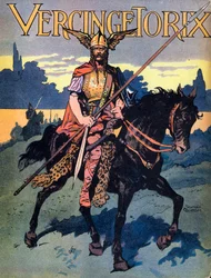 Portrait of Vercingetorix, warrior and Gallic leader of the Arvernes tribe (Illustration by Georges Conrad)