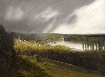 View of the Seine with a Stagecoach
