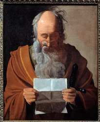 Saint Paul. Portrait of the Apostle Reading a Letter. Painting by Georges De La Tour