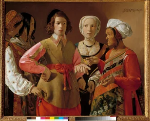 The Fortune Teller, painting by Georges de La Tour (1593-1652), circa 1630, Sun. 1.01 x 1.23 m, New York, Metropolitan Museum