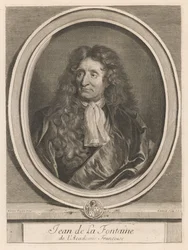 Jean de La Fontaine, from the book Les hommes illustres..., vol. I, by Charles Perrault