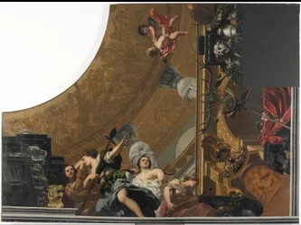 Part (bottom right) of a Ceiling Painting with the Main Scene of Diana and Her Companions