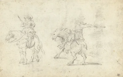 Two Soldiers on Horseback