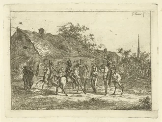 Cavalry in a Village