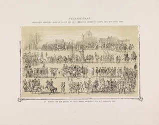 Public Edition. Masquerade Held by Members of the Leiden Student Corps, June 11, 1860. The Entry of the Duke of Anjou into Antwerp, February 19, 1582. (title on object)
