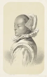 Woman with White Cap and Collar
