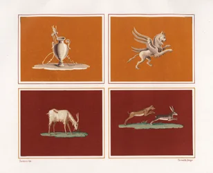 Decorative figures from the House of Epigrams, Regio V, Insula 1