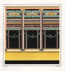 Wall Painting from a Room in the House of the Epigrams (Chromolithograph by Victor Steeger after an Illustration by Geremia Discanno from Emile Presuhn