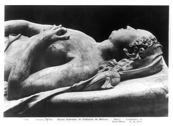 Tomb of Catherine de Medici and Henri II, detail of the effigy of Catherine, 1562-73
