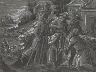 Abraham Entertaining the Angels (verso)