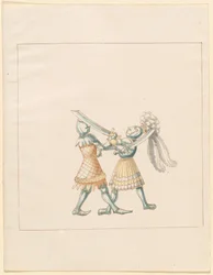 Freydal, The Book of Jousts and Tournament of Emperor Maximilian I: Combats on Foot (Jousts)(Volume III): Plate 154