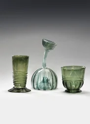 A Waldglas Beaker, a Strangenglas, and a Kuttrolf