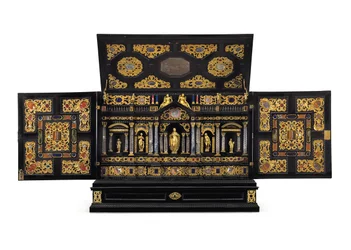 An Augsburg Gilt-Metal, Rock-Crystal and Pierre Dure-Mounted Ebony, Kingwood and Ebonised Table-Cabinet, c.1630-40