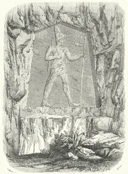 Ancient Egyptian Relief Thought to Depict the Pharaoh Sesostris or Ramesses II