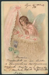 Angel with Baby Crib