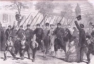 Arrival in Paris of Prussian prisoners after the battle before Bagneun