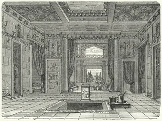 Atrium and Tablinum of the Casa di Sallusti, Rome (engraving)