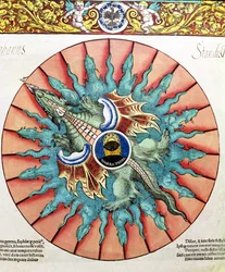 An Eclipse of the Sun, Illustration from Astronomicum Caesareum by Peter Apian, Published in Ingolstadt, 1540