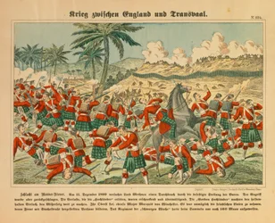 Battle of Modder River in the Boer War, 11 December 1899, Broadsheet Published by C. Burckhardt, Weissenburg, 1899
