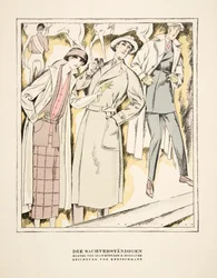 Die Sachverständigen, Advertisement for Coats by Stawropulos & Moldauer, from Styl, pub. 1922