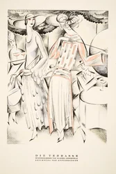 Die Terrasse, Advertisement for Summer Dresses by Martha Lowenthal, from Styl, pub. 1922