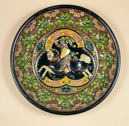 Dish with relief decoration, by Bichweiler of Hamburg, 1880