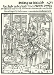 Doctors Attending at the Bedside of a Man with a Broken Leg