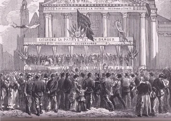Enrolling volunteers for the defence of Paris, Cassells History of the War between France and Germany published by Cassell and Company Limited, c.1890