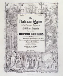 Frontispiece of Musical Score of German Edition of The Flight into Egypt, Opus 25 Overture by French Romantic Composer Hector Berlioz