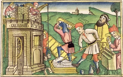 Genesis 11:1-9 Building The Tower of Babel, from the Nuremberg Bible