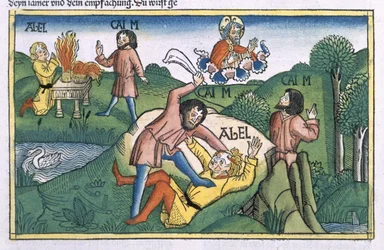 Genesis 4:8 Cain murders Abel, from the 