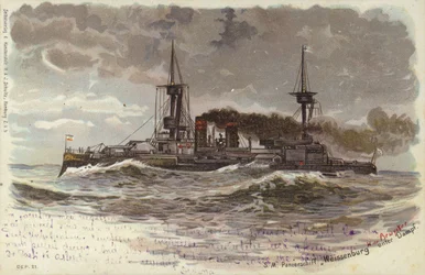German Battleship SMS Weissenburg, Late 19th or Early 20th Century