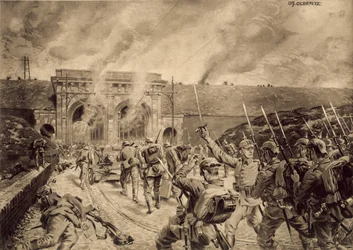 German Troops Attacking the Porte du Douai in Lille on 12 October 1914