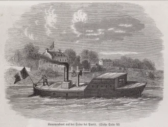 Gunboat on the River Seine during the Siege of Paris, Franco-Prussian War
