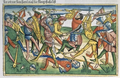 I Samuel 28:1-2 The Philistines war against Israel, from the Nuremberg Bible