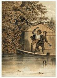 Illustration of the conquest of the Amazon River by Europeans. in 
