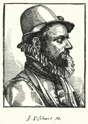 Johann Baptist Fischart, German Satirist (engraving)