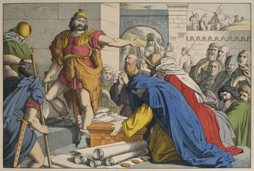 Judas Maccabeus at Maspha, illustration from L