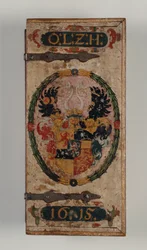 Lid of Crossbow bolts box belonging to Prince Otto von Hesse, 1615