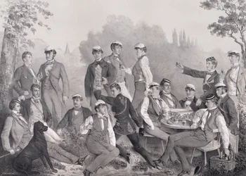 Mensuren or Student Members of the Duelling Society on an Outing
