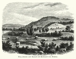 Mount Ithome and the Ruins of the Stadium of Messene