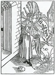 Of the arrogance and pride of rude men of the country, illustration from Alexander Barclay