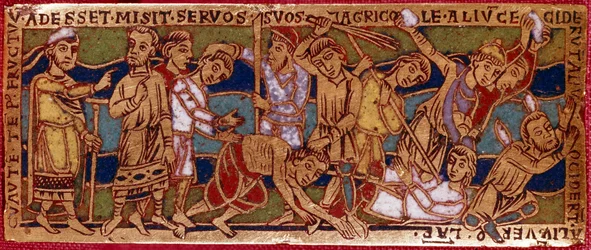 Parable of the Workers in the Vineyard or Parable of the Workers of the Eleventh Hour. Enamel plaque on copper. Rhenish school. 12th century. Florence, Museo Nazionale del Bargello