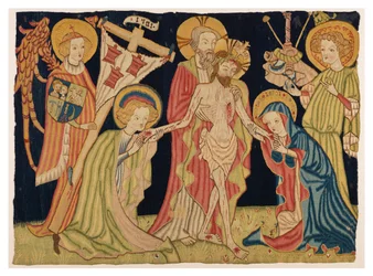 Part of Altar Frontal Tapestry Depicting the Holy Trinity, the Virgin, St John and Two Angels, from Nuremberg, c.1420